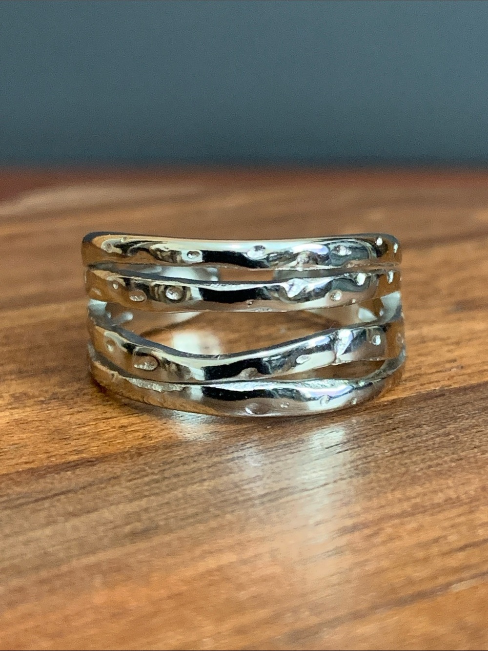NWT silver tone multi band ring size 7 & 7.5